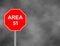 Stop Area 51 road side sign in sky background. Red Stop Sign