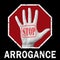 Stop arrogance conceptual illustration. Global social problem