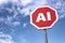 Stop Artificial Intelligence AI traffic sign as it threatens jobs