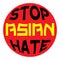 Stop Asian Hate red circle vector sticker