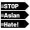 Stop Asian hate sign and symbol