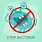 Stop Bacteria Cartoon Vector Illustration No Virus