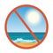 Stop beach sign icon. Vector design illustration