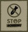 Stop Bombing Anti Military Vector Design Element. Sign Concept On Grunge Distressed Background.