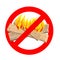 Stop bonfire. It is forbidden to make fire. Emblem against flame