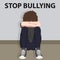 Stop bullying kids bully victim young child bullied vector illustration