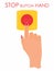 Stop button icon colored with hand