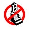 Stop calculation in bitcoin. Prohibition of Cryptocurrency . Cash register bitcoin. Red prohibitory sign. Vector illustration