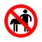 Stop Centaur. Red prohibitory sign Half man half horse. Ban Mythical creature