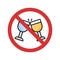 Stop Champagne toast Isolated Vector icon which can easily modify or edit