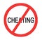 Stop cheating sign