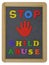 Stop child abuse in colored letters written on slate