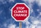 Stop climate change sign