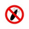 Stop cockroach. Red prohibitory road sign. Ban insect. Vector il