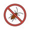 Stop cockroaches sign color icon
