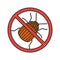 Stop colorado beetle sign color icon