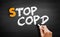 Stop COPD text on blackboard