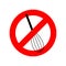 Stop Corolla kitchen utensils. Do not beat. Red prohibition sign