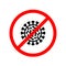 Stop corona virus icon, sign for corona virus prevention