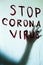 Stop Corona Virus inscription