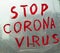 Stop Corona Virus inscription