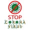 Stop coronavirus card. Covid19 label. Informative vector illustration.