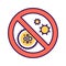 Stop coronavirus color line icon. Coronavirus danger and public health risk disease and flu outbreak. Pictogram for web