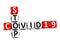 Stop Coronavirus COVID-19. 3D red-white crossword puzzle on white background. Corona Virus Creative Words
