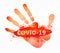 Stop coronavirus covid-19 symbol. hand symbol stopping coronavirus