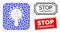 Stop Coronavirus Distress Rubber Stamps and Cell Hole Mosaic Covid Boss
