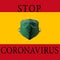 Stop coronavirus. Flag Spain. Illustration. Protective mask on flag Spain background