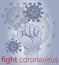 Stop coronavirus, human fist raised up symbol outbreak and coronaviruses influenza vector illustration. Coronavirus 2019