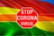 STOP Coronavirus and No Infection in Bolivia Concept. Bolivia Covid-19 Coronavirus concept design. 3D rendering World Health