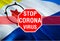 STOP Coronavirus and No Infection in Bonaire Island Concept. Bonaire Island Covid-19 Coronavirus concept design. 3D rendering