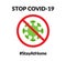 Stop coronavirus. Sign caution coronavirus. Stop COVID-19 Stay at home #StayAtHome. Stop coronavirus red prohibit sign.