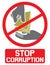 Stop corruption sign
