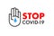 Stop Covid-19 Coronavirus banner. Wash hands