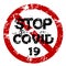 Stop Covid-19 Coronavirus concept, red grunge sign