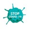 Stop covid 19 coronavirus with green symbol sign