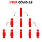 Stop covid-19. Coronavirus should stop. Virus spread rate diagram