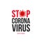 Stop Covid-19 headline inscription. Stop Coronavirus typography design with virus symbol.