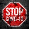 Stop covid-19 road sign background