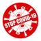 Stop Covid-19 symbol with a white Corona Virus icon