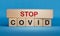 Stop covid concept. Hope and the end. Stop covid long-term effects of coronavirus.