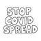 Stop covid spread lettering doodle line style icon