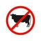 Stop cow red vector forbidden sign isolated on white background.
