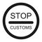 Stop customs sign line icon