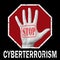 Stop cyberterrorism conceptual illustration. Global social problem