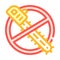 Stop deforestation, crossed out chainsaw color icon vector illustration