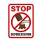 Stop deforestation poster or banner